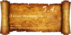 Tálos Annamária névjegykártya